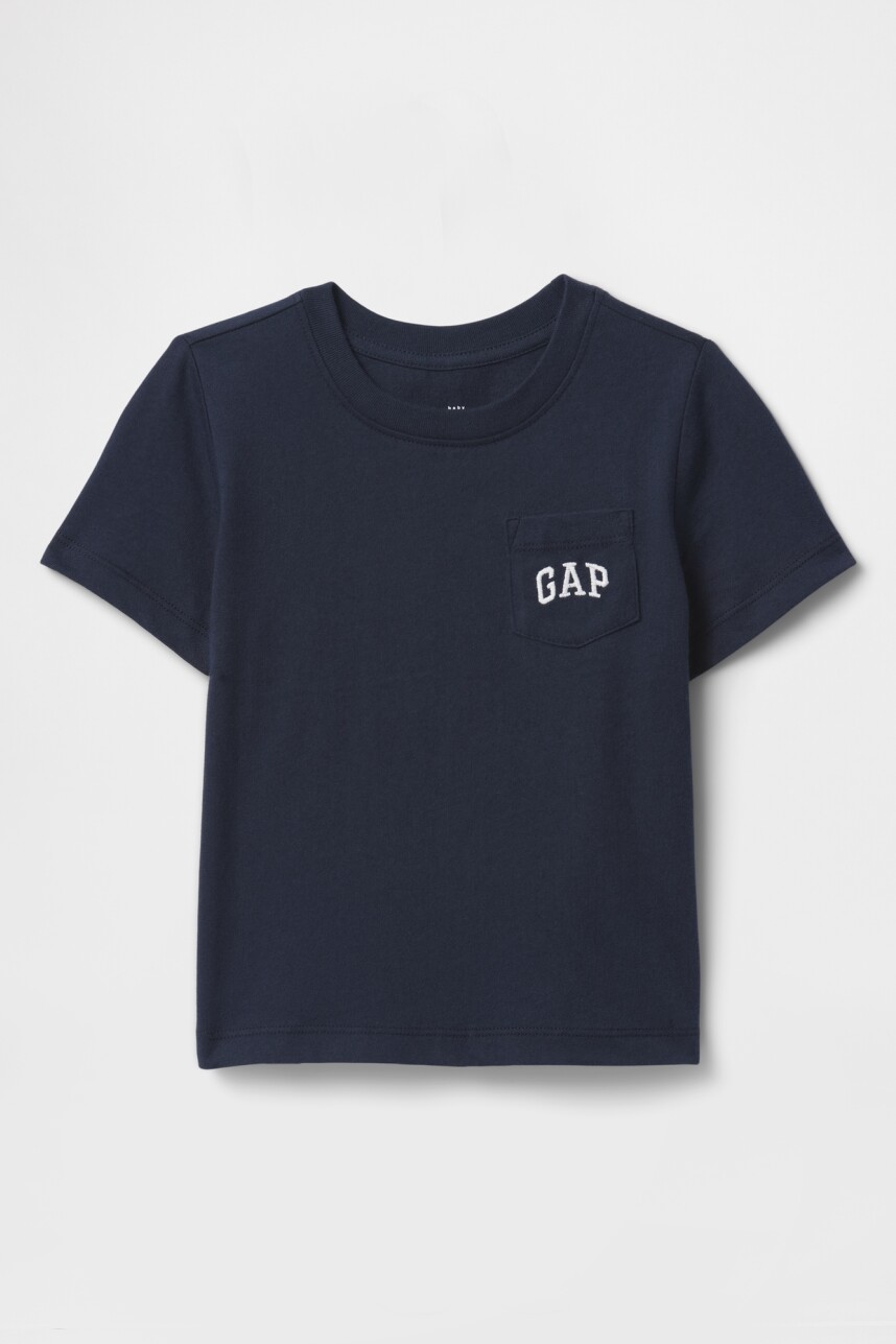 Remera Con Bolsillo Logo Gap Toddler Niño Tapestry Navy