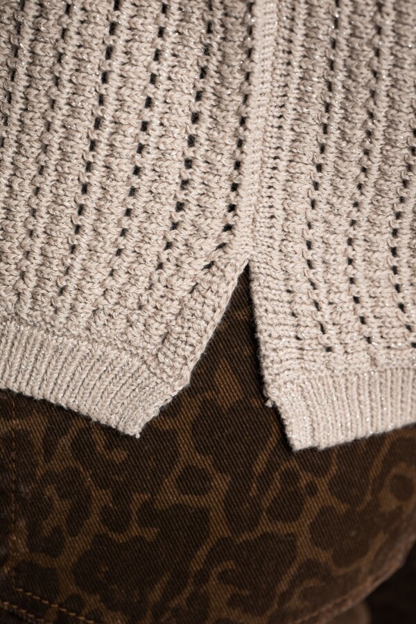 Sweater Texturado Lurex Gris