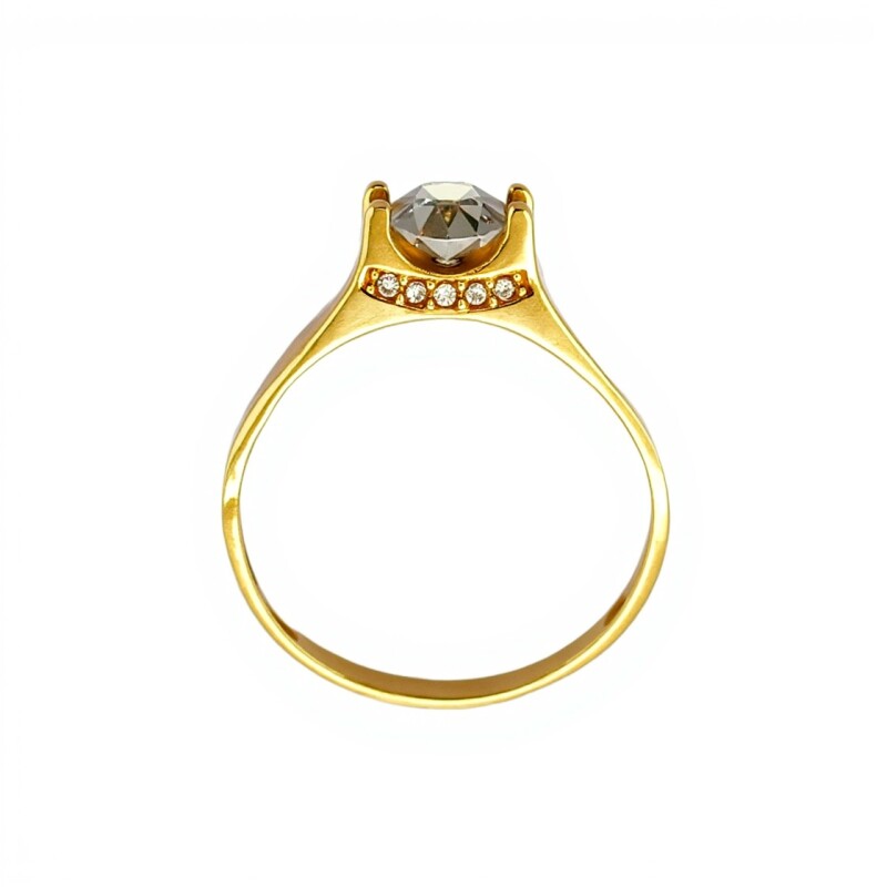 Anillo Solitario-Oro bajo-Piedra zirconia-AN8057 conpiedra