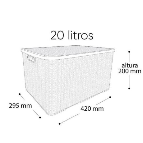 Caja Símil Rattan 20 lts. Marrón Caja Símil Rattan 20 lts. Marrón