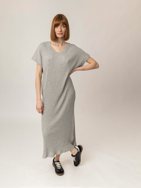 VESTIDO BELFO GRIS CLARO