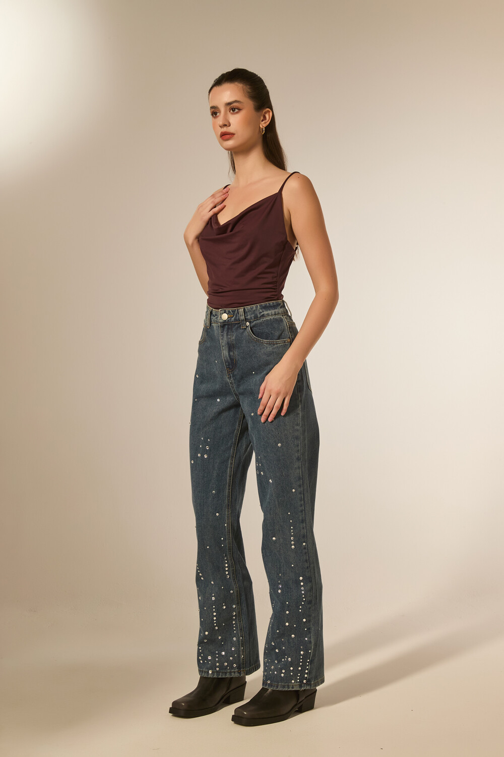 Pantalon Avela Azul Grisaceo