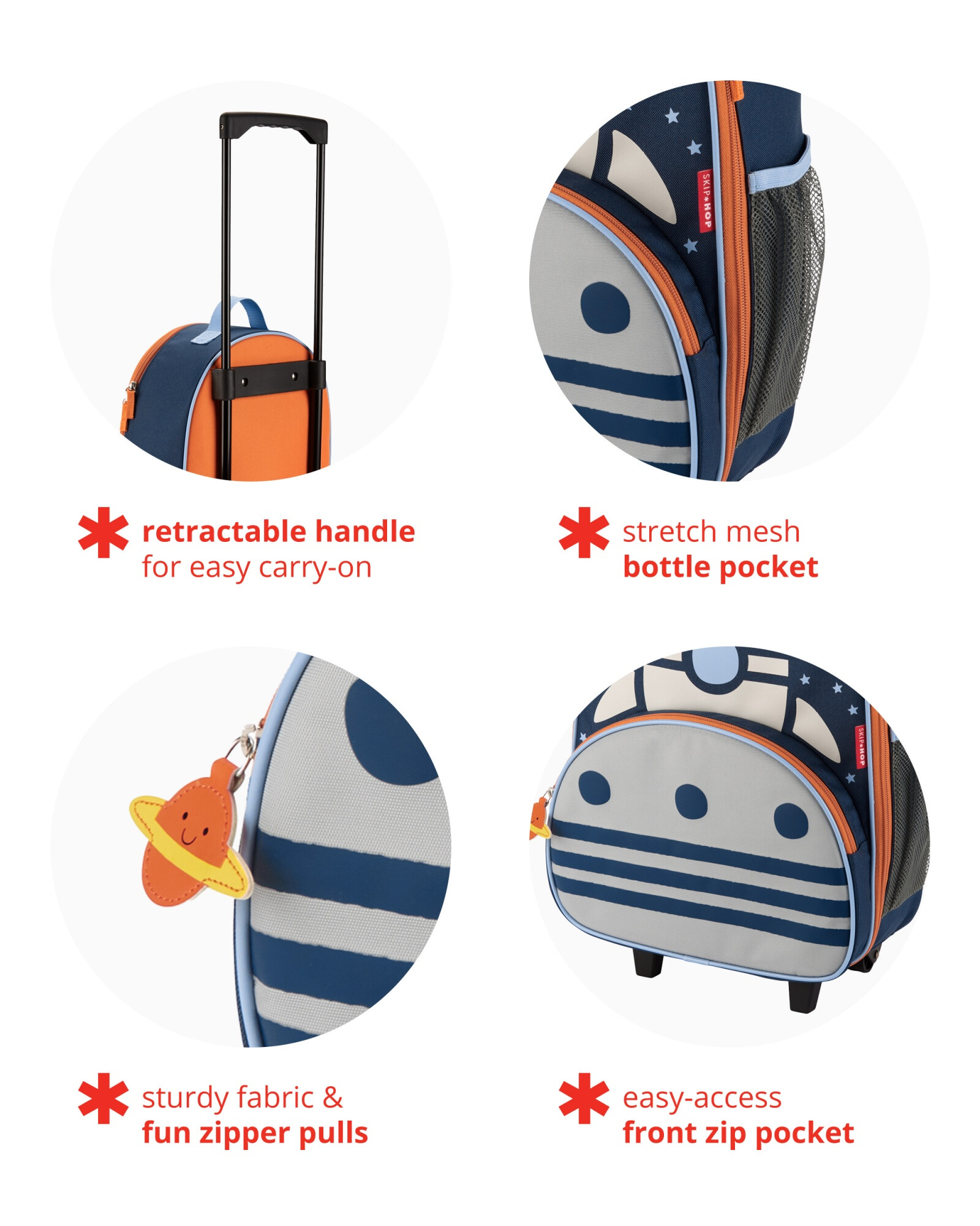 Mochila con rueditas, diseño cohete Mochila con rueditas, diseño cohete