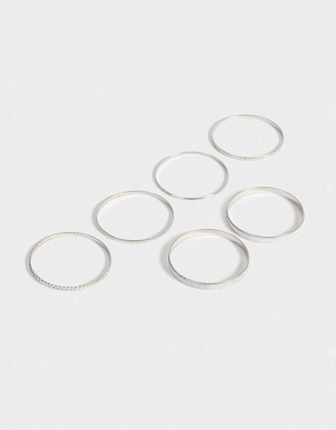 Pulseras Rígidas Sets De metal Set De Pulseras De Metal - Plateado Niquel