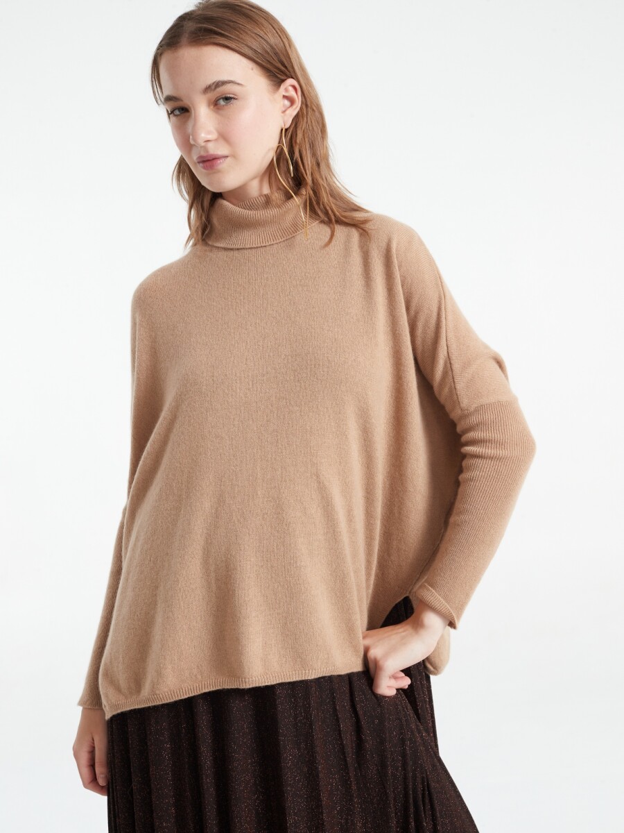 PONCHO LARGE COL ROULE 