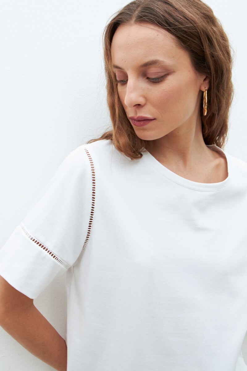 Remera con vainillas blanco
