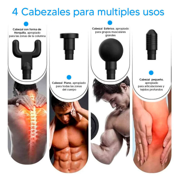 Masajeador Corporal Massagegun + Almohada Masajeadora COMBO MASAJEADORES 916796 + 902871