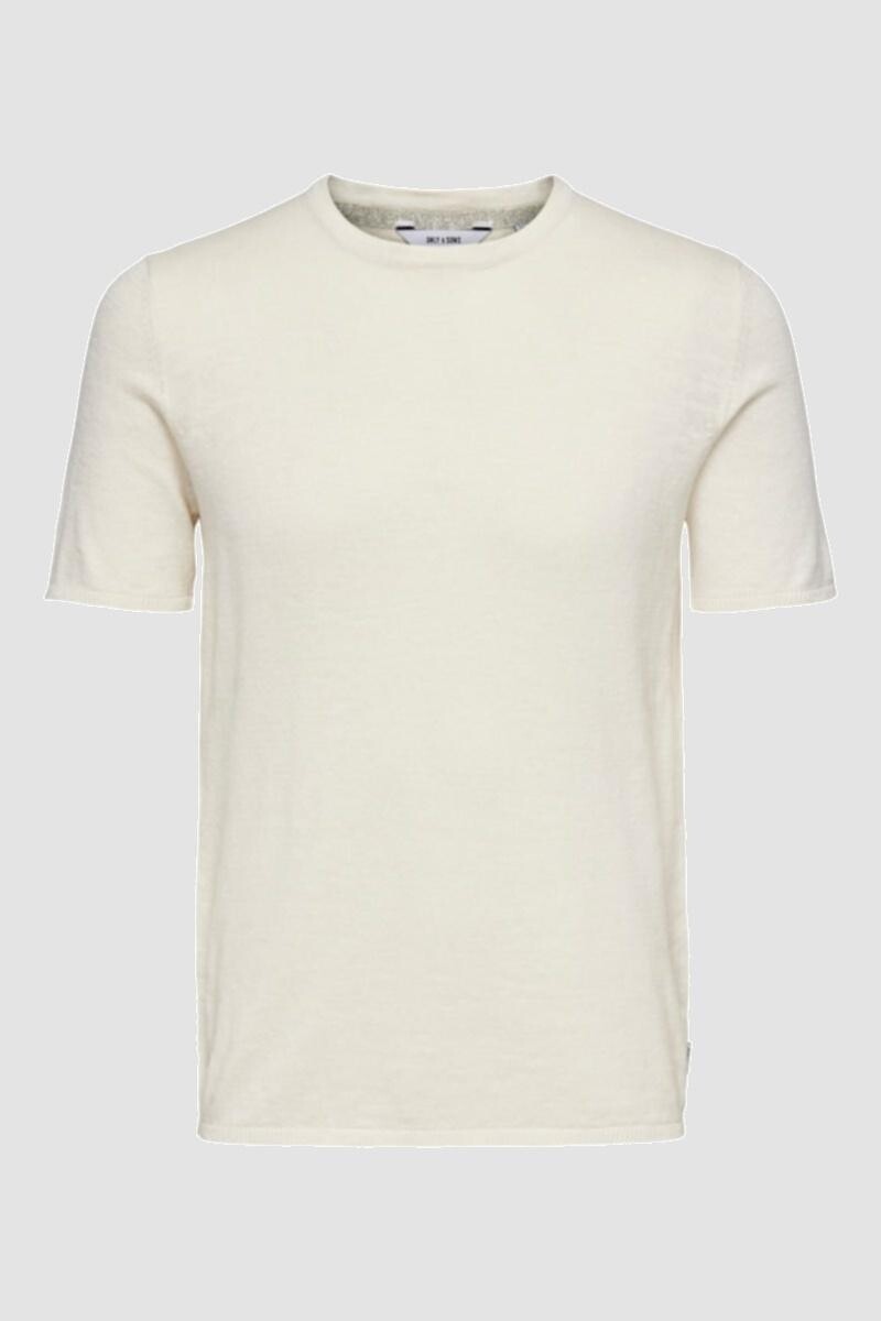 Camiseta Tejida Con Lino - Star White 