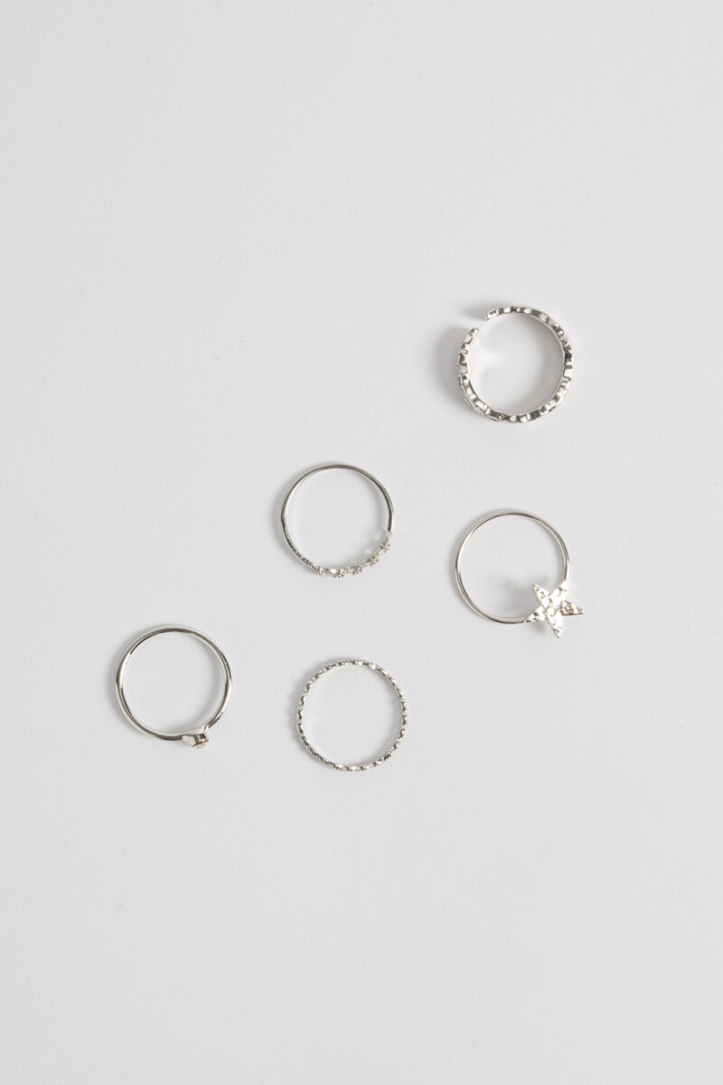 Set anillos Plateados
