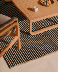 Alfombra Satanca de rayas beige y negras de fibras sintéticas 160 x 230 cm Alfombra Satanca de rayas beige y negras de fibras sintéticas 160 x 230 cm