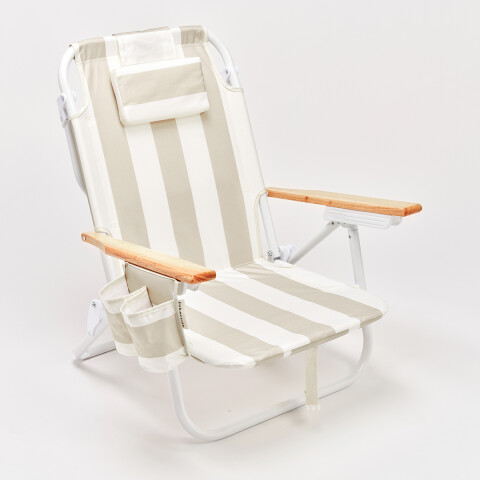 S61DBCB Reposera Playa Reclinable Mochila Sunnylife Oyster Stripe