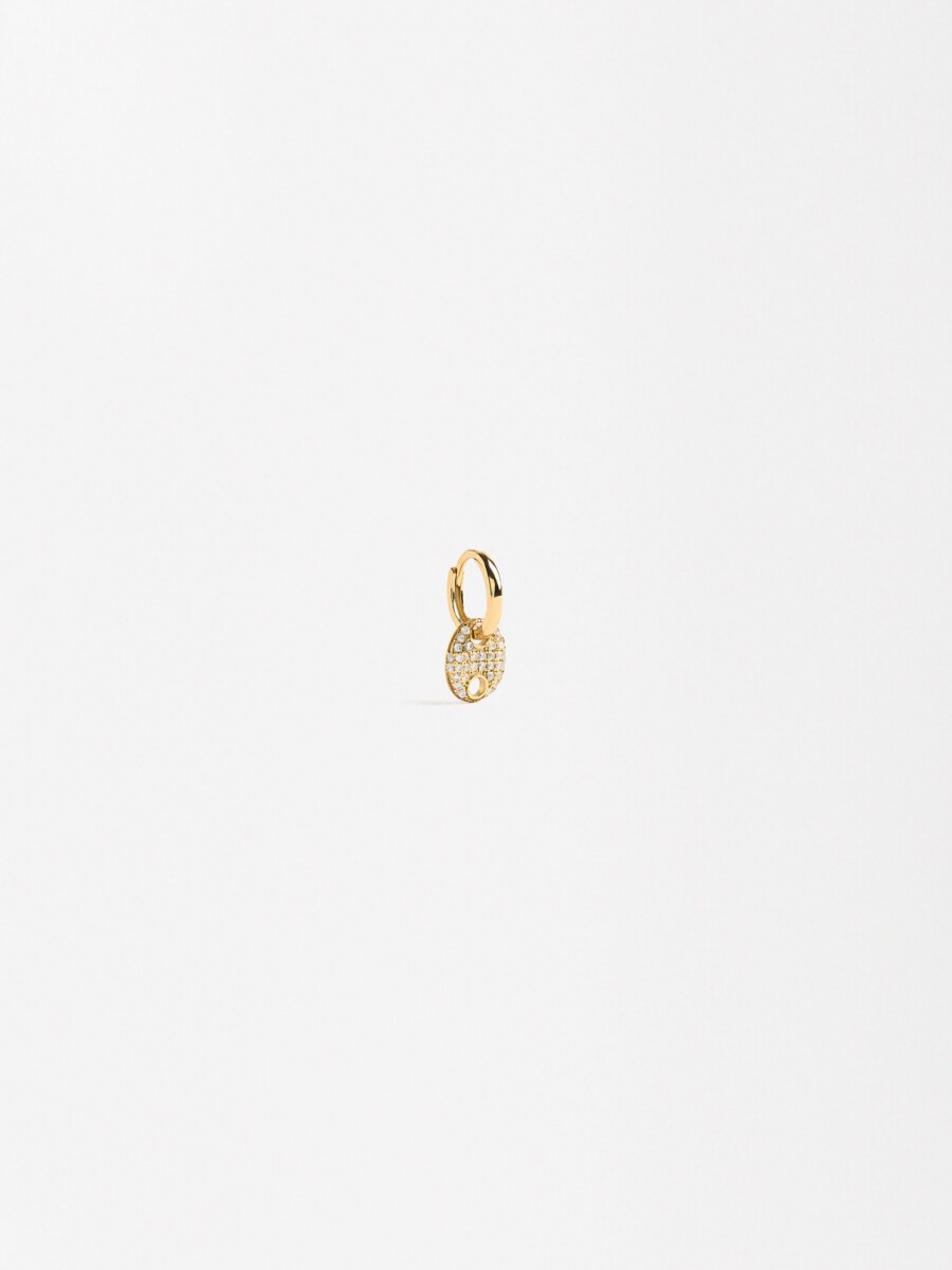 Aro Individual Con Circonitas - Plata De Ley 925 dorado