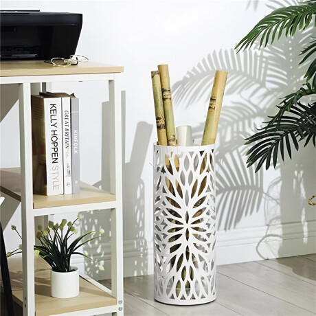 Paraguero de Metal Cilindrico Calado - Blanco Paraguero de Metal Cilindrico Calado - Blanco