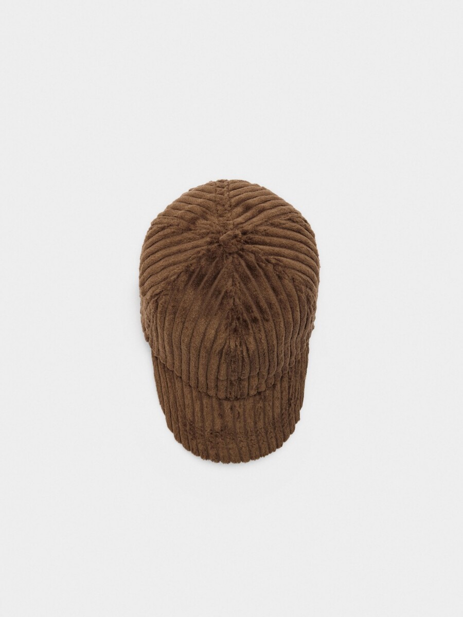 Gorra Canalada De Terciopelo marron