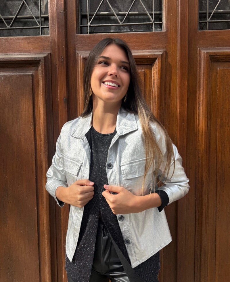 Chaqueta metalizada Plata