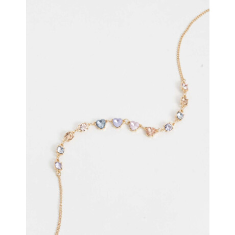 Collares Cortos Con strass Dorado