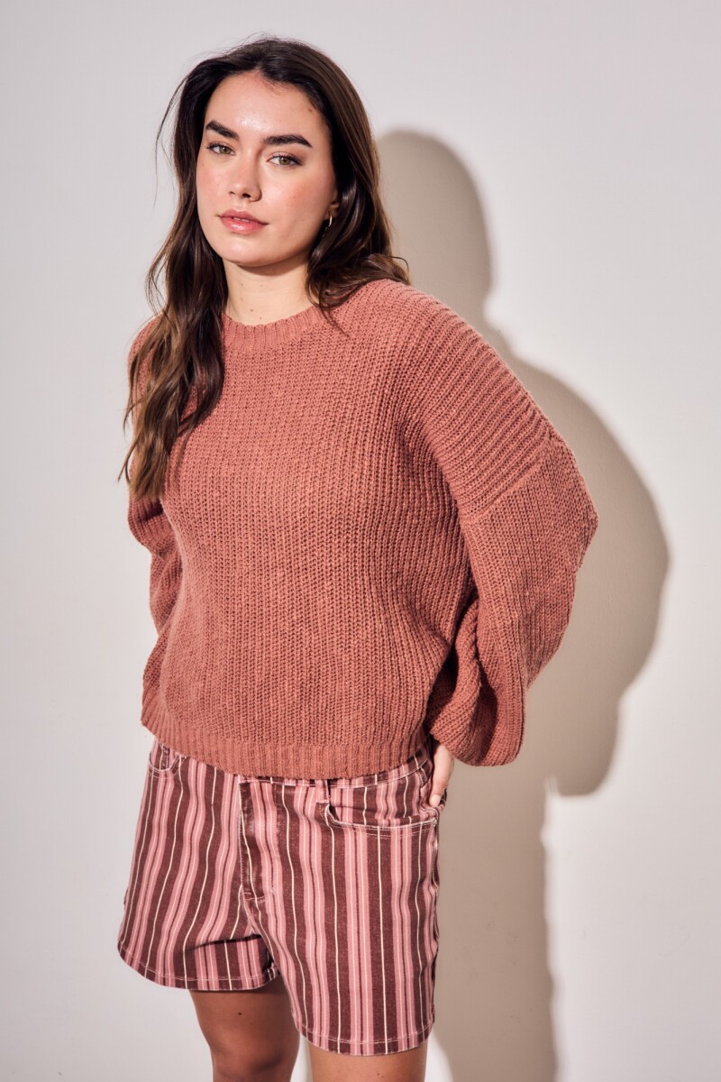 Sweater Bouclé Texturado Terracota