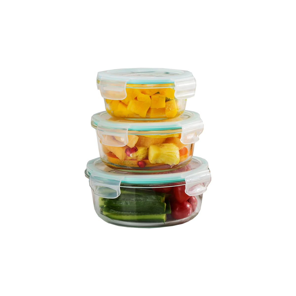 Set x3 de tuppers herméticos de vidrio 