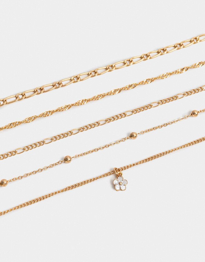 Pulseras Flexibles Sets Multi Cadenas Pulseras Flexibles Sets De Metal - Dorado