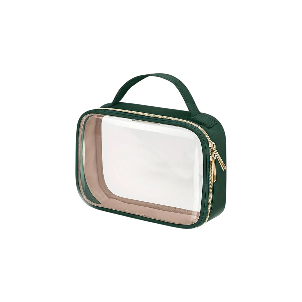 Neceser transparente con asa - 20x6x15cm - Verde 