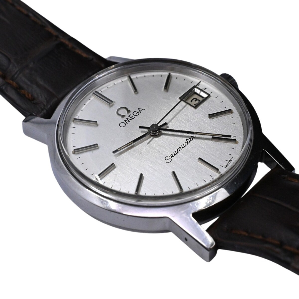 Omega Seamaster acero, 1360099 movimiento con calendario rápido, acero 35 mm año 1980. 