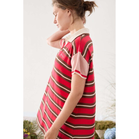 Vestido Sun Rojo Y Chocolate