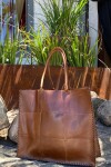Leather Tote Bag Chocolate