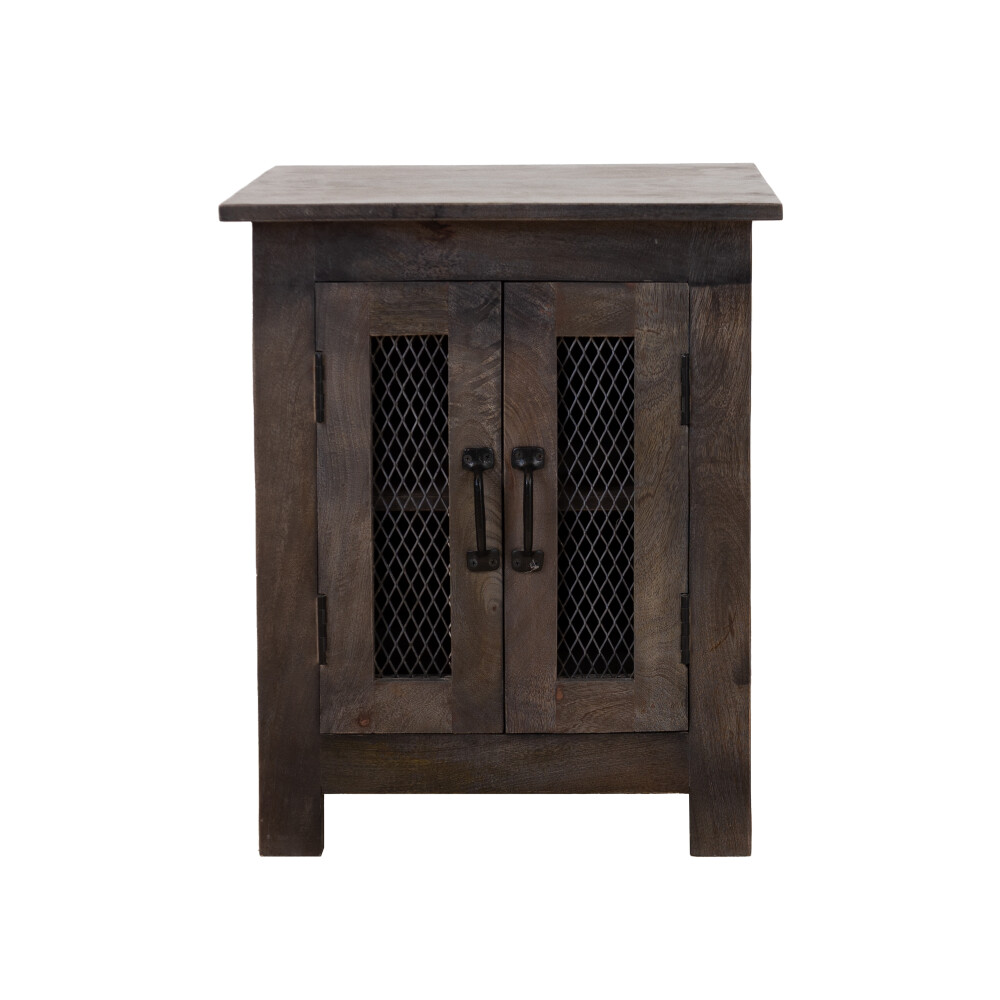 MESA LATERAL MADERA-Y-METAL GRIS JAIPUR GRAFITO