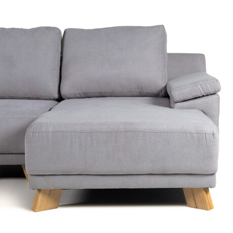 Rinconera Adalia - Tela Microfibra - Chaise derecho 12074 (Gris)