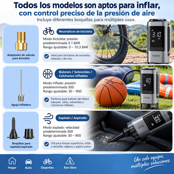 Arrancador De Emergencia Para Auto Vidvie Csp001 9 En 1 CARGADOR ARRANCADOR POWERBANK VIDVIE CSP