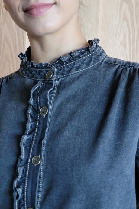 Camisa Magda Denim Negro Picado
