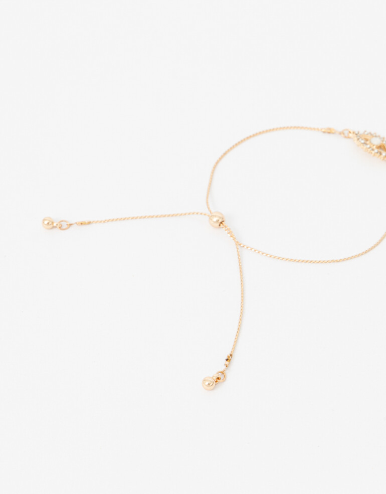 Pulseras Flexibles Lucky charm Pulsera Flexible Con Dije Ojito Strass - Dorado