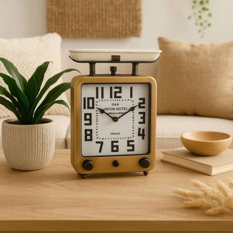 Reloj De Mesa Hierro 22X20X29Cm Paris Union Hotel