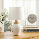 LAMPARA PORCELANA SIMIL MADERA D22x37CM BLANCA LAMPARA PORCELANA SIMIL MADERA D22x37CM BLANCA