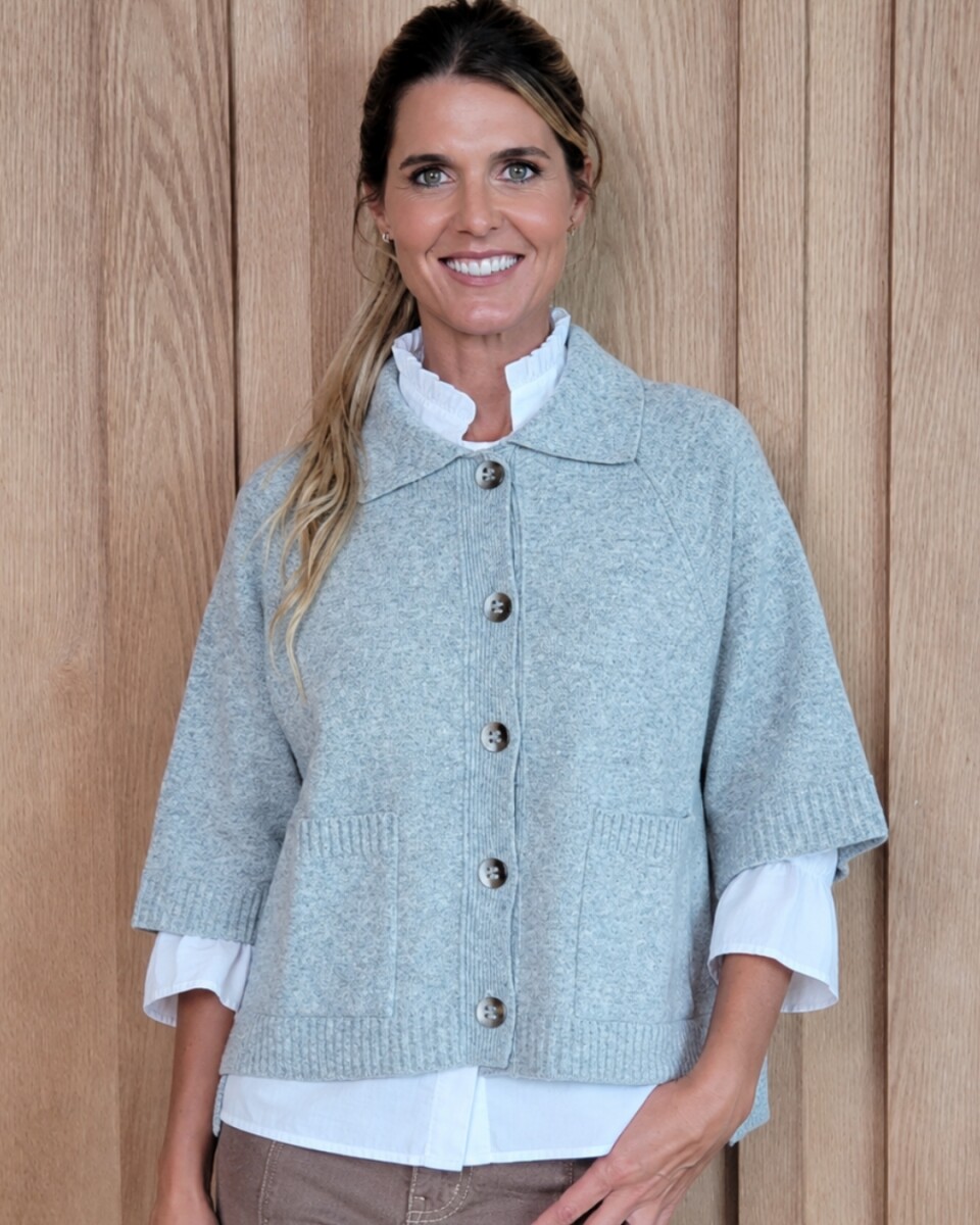 Cardigan Manchester Lambswool - Gris Melange 