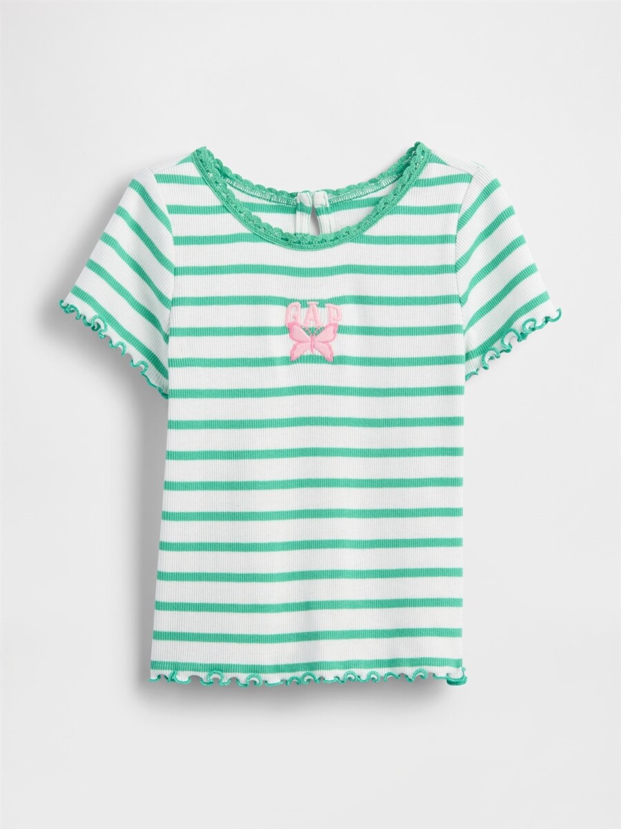 Remera Logo Gap Rib Toddler Niña - Bright Meadow 