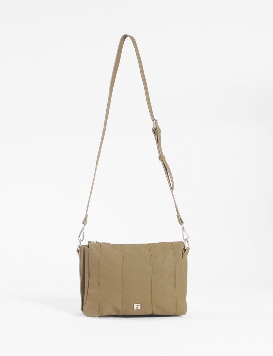 Bandolera pespunte - marrón 