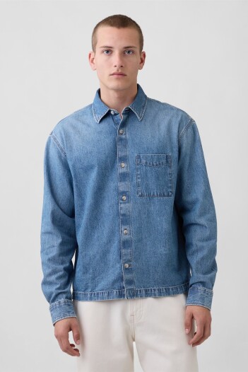 Campera De Jean Hombre Medium Wash