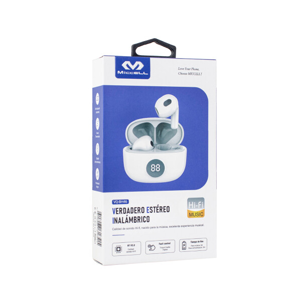 Auriculares Stereo Inalambrico Táctil Bluetooth Miccell BH46 Auriculares Stereo Inalambrico Táctil Bluetooth Miccell BH46