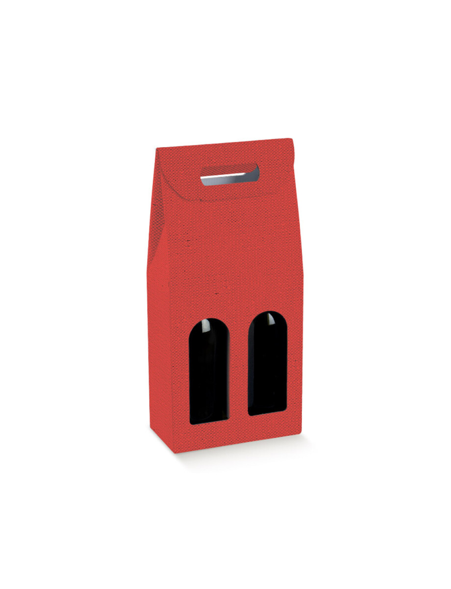 CAJA C/VENTANA 2 BOTELLAS 18X9X38,5 cm - LINO ROSSO 