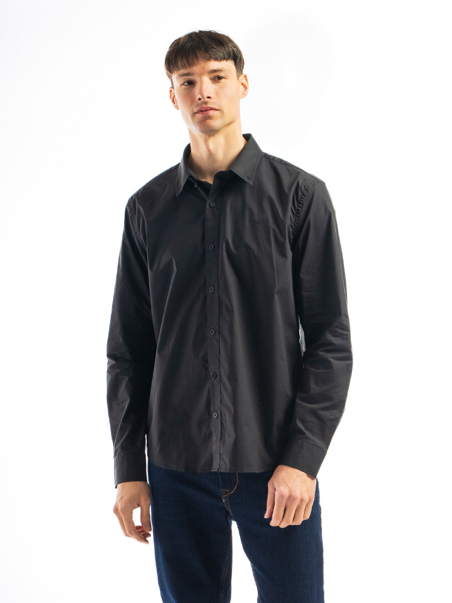 Camisa Manga Larga Algodón Principe - Negro 