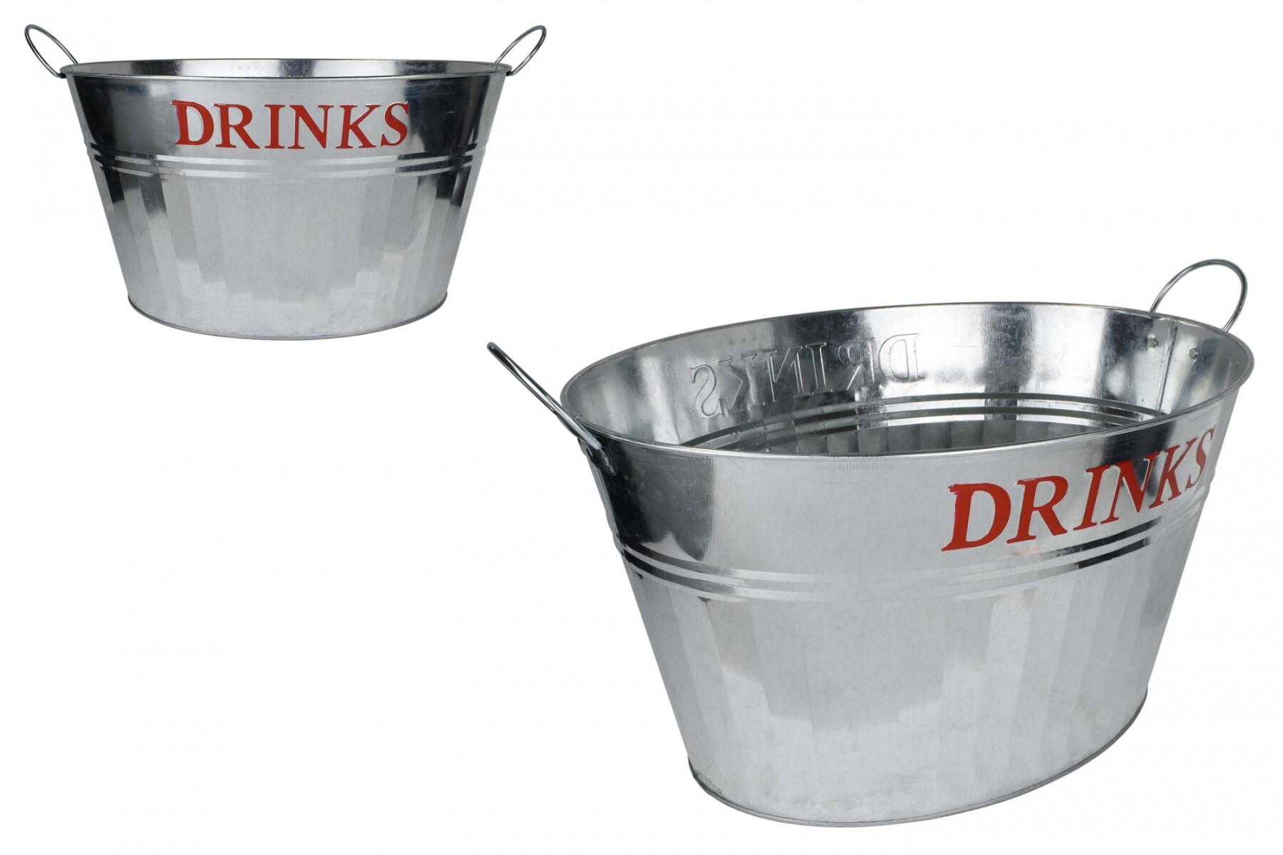 Balde / Hielera Galvanizado Para Botellas Con Asas Línea Drinks 