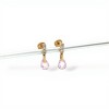 Caravanas oro Gotas Rosa- Oro bajo - Zirconia rosa- CA8006 conpiedra