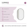 Espejo Vertical Lumax Moddy Marco Ovalado y Luz Led 50x70cm Negro
