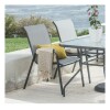 Silla De Exterior Sling De Acero Gris Jardín Terraza Silla De Exterior Sling De Acero Gris Jardín Terraza