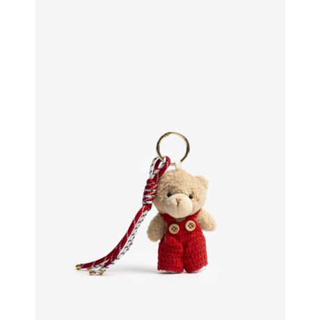 Llavero Oso De Peluche Con Cordón Combinacion Bicolor