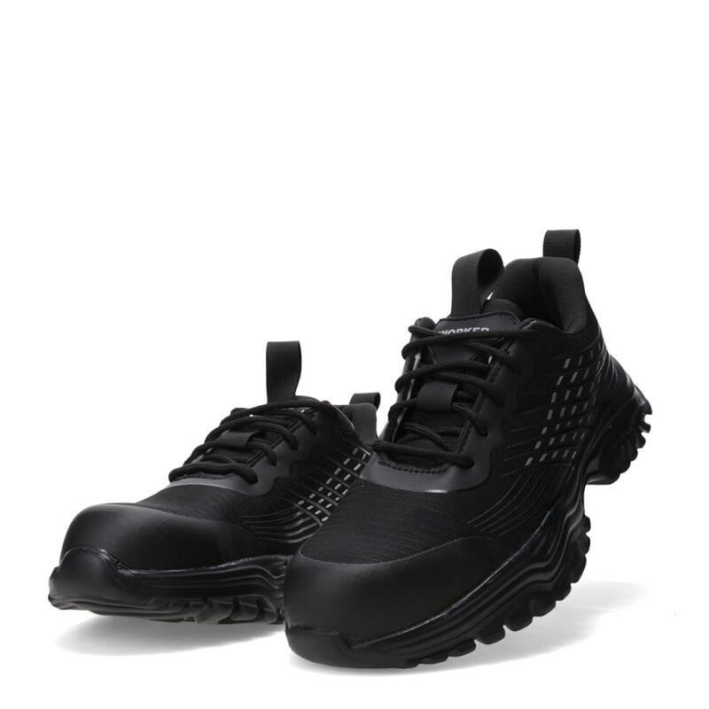 Championes Unisex Worker Acordonado Puntera Composite Negro