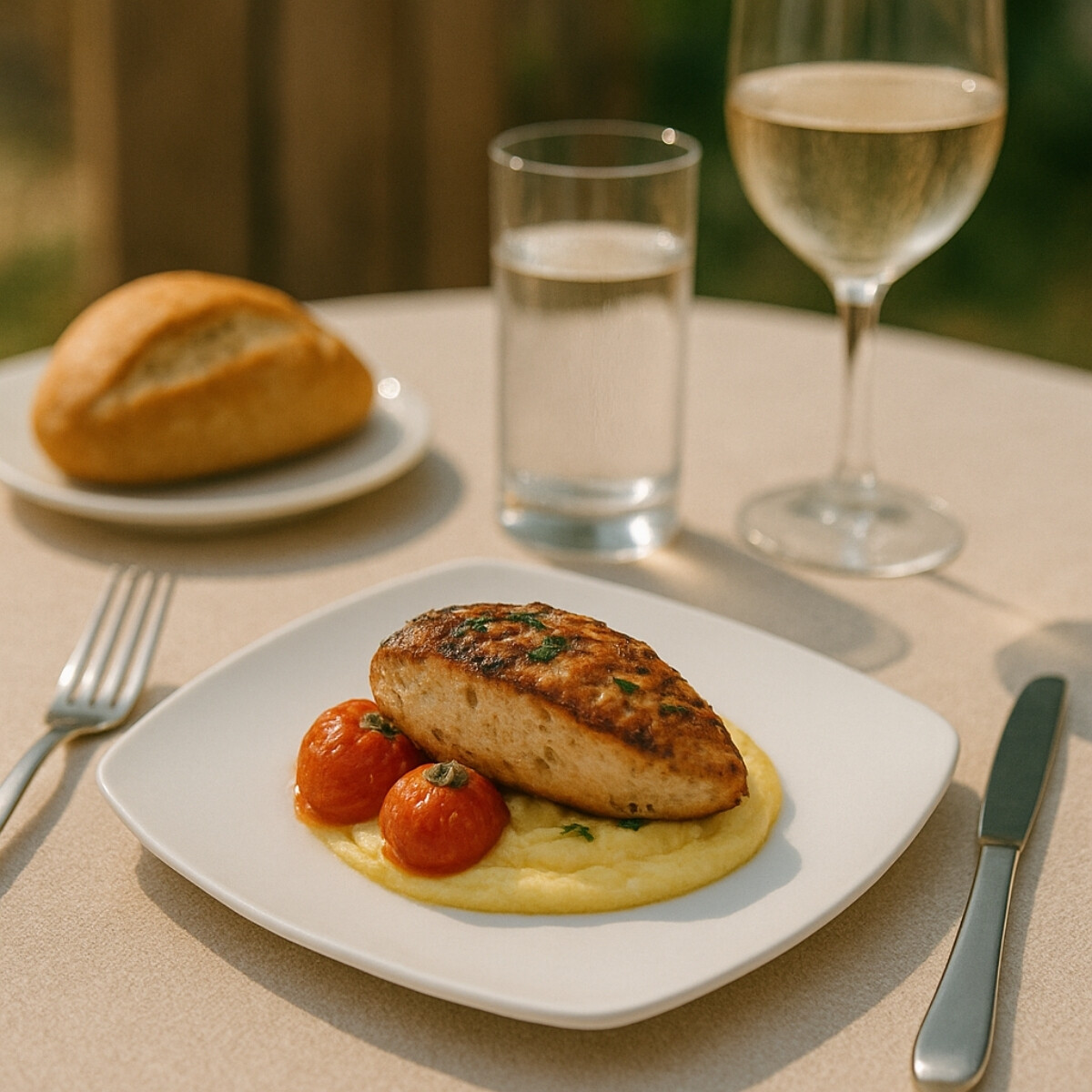 Plato Llano Cuadrado Actualite 20 cm Blanco Porcelana 