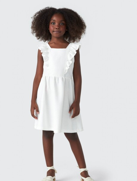 VESTIDO INFANTIL CON VOLADOS BEIGE