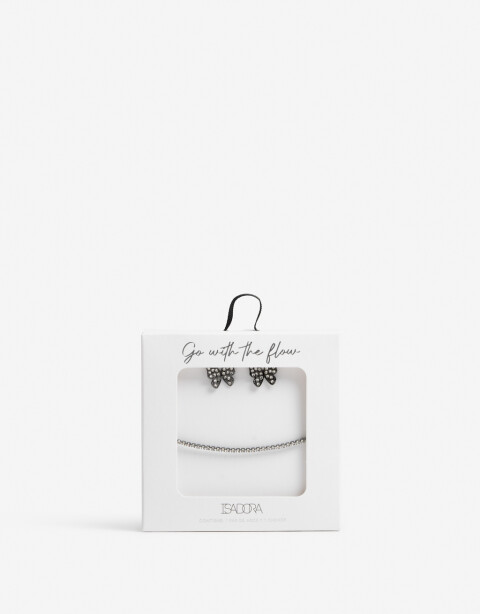 Bijouterie Set Color Set De Choker Y Aros Mariposa - Combinacion Multicolor